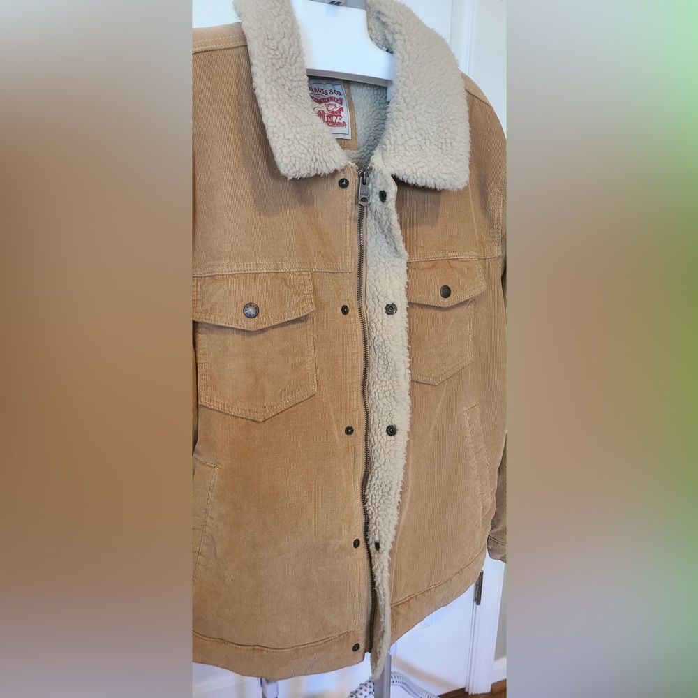 Levi's Corduroy Sherpa-Lined Jacket in Tan - Picture 9 of 12
